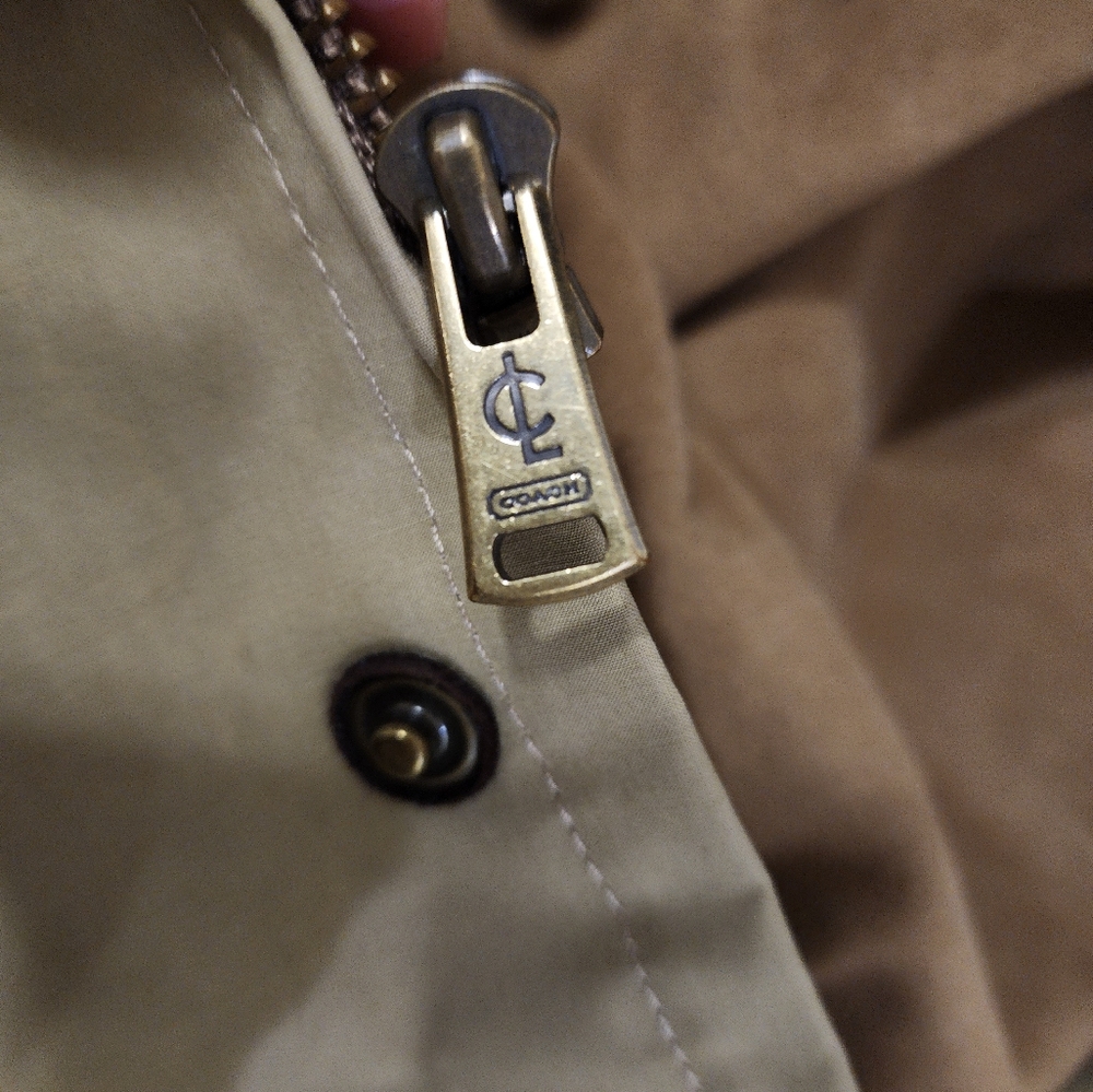Men's Coach Khaki Tan Trench Coat Utility Jacket - Picture 11 of 17